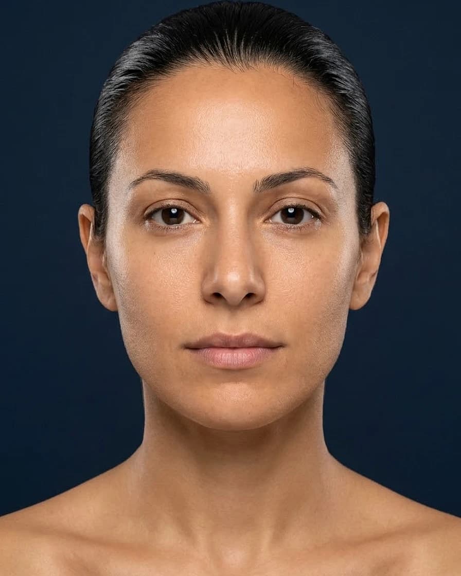 Portrait used to illustrate the layers of facial anatomy